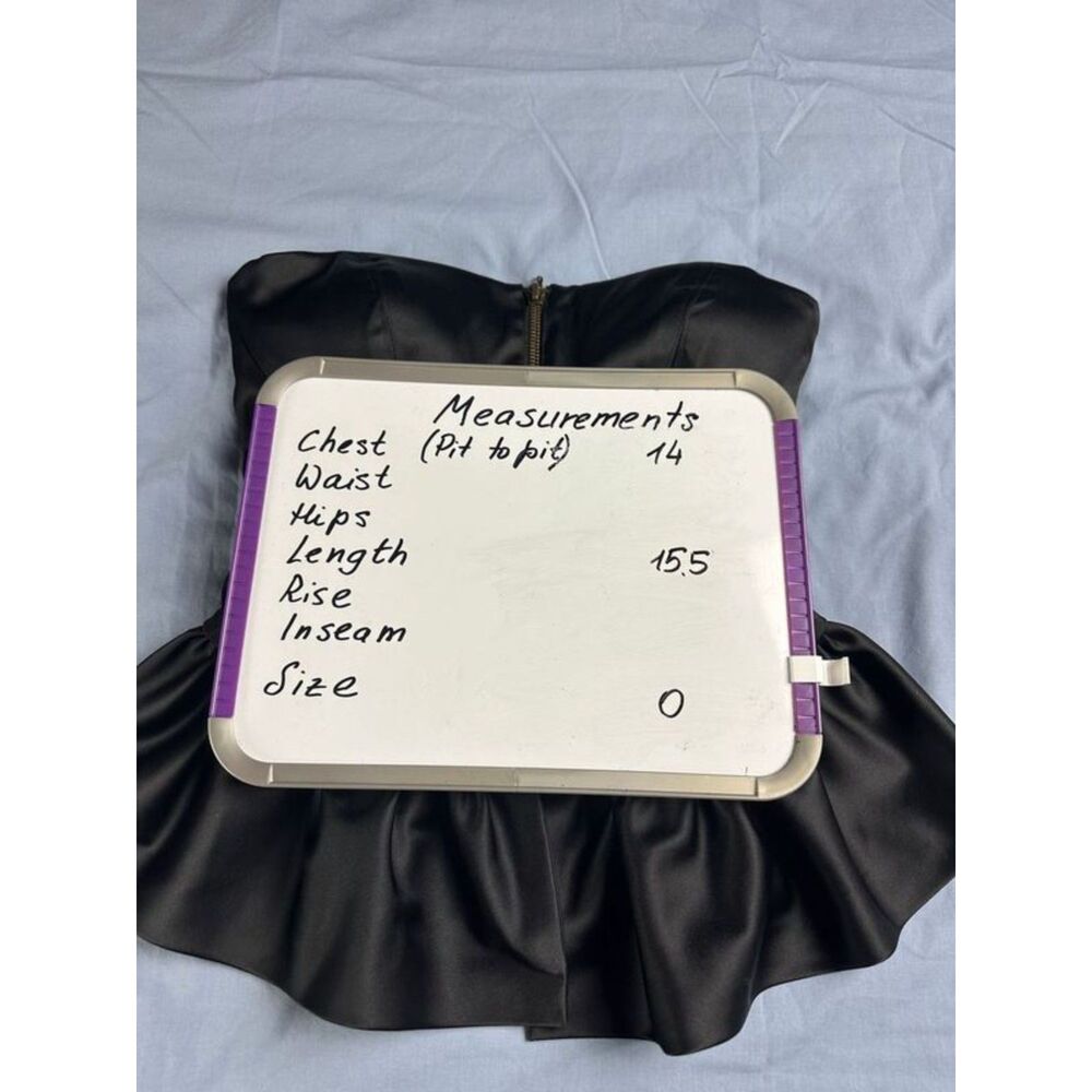 Betsey Johnson Zip Front Peplum Satin Corset Top Size 0 zipper pull missing - Picture 9 of 9